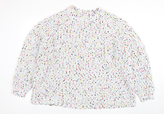 Marks and Spencer Womens White Multi Knit Relaxed Fit Jumper XL