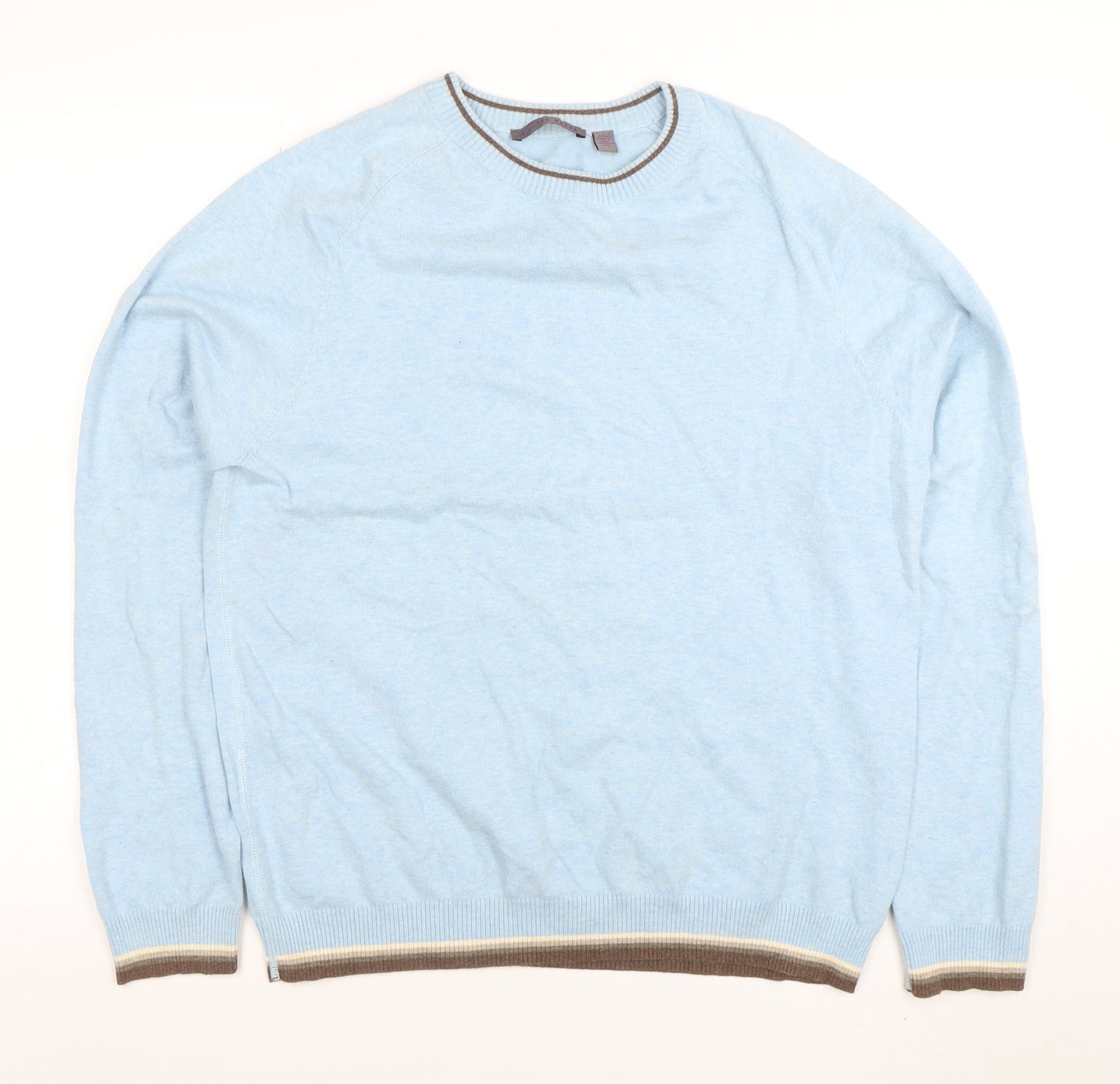 Ted Baker Men's Blue Cotton Crew Neck Jumper Size L