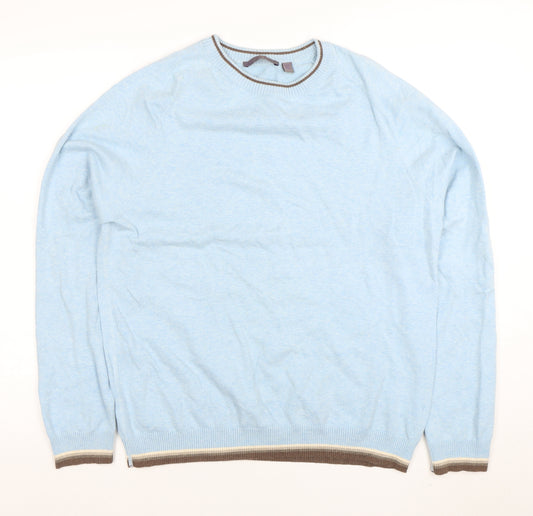 Ted Baker Men's Blue Cotton Crew Neck Jumper Size L