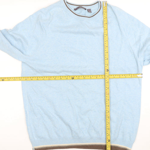 Ted Baker Men's Blue Cotton Crew Neck Jumper Size L