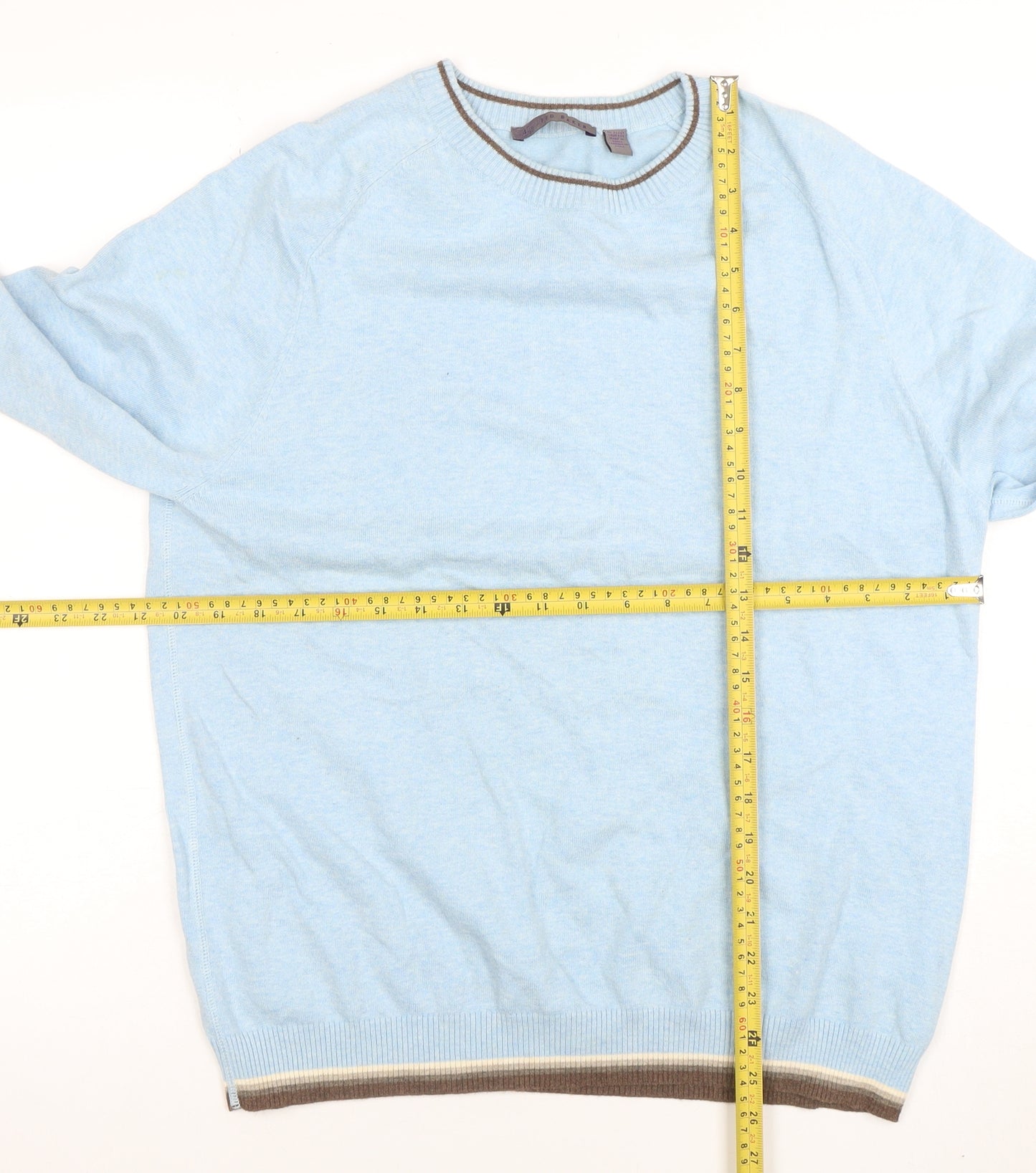 Ted Baker Men's Blue Cotton Crew Neck Jumper Size L