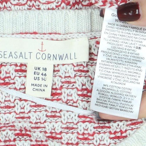 Seasalt Cornwall Women's Multicoloured Cotton Bamboo Knit Jumper Size 18