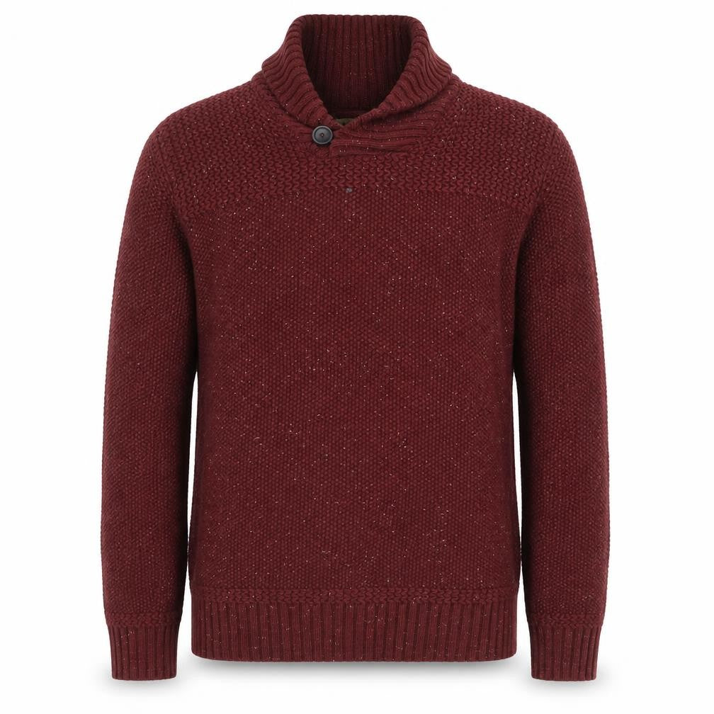 North Coast Men’s Red Roll Neck Chunky Knit Cotton Wool Jumper Size L