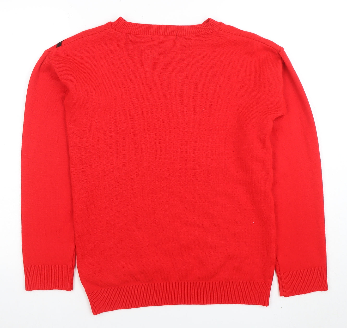 boohoo Men Red Christmas Graphic Knit Jumper Size S