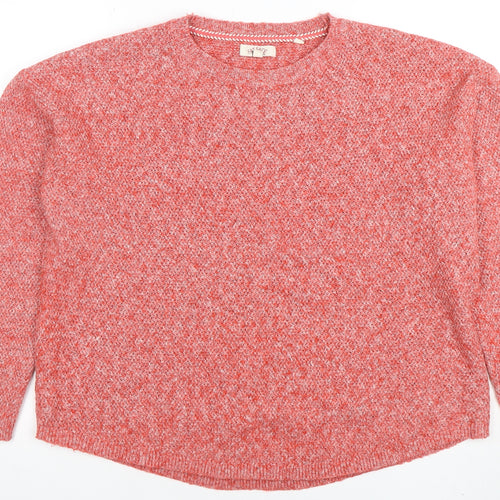 Fat Face Women's Red Knit Crew Neck Long Sleeve Jumper Size 8