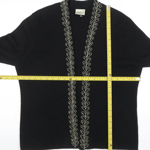 Eastex Women's Black Long Sleeve Embroidered Cardigan Size 14