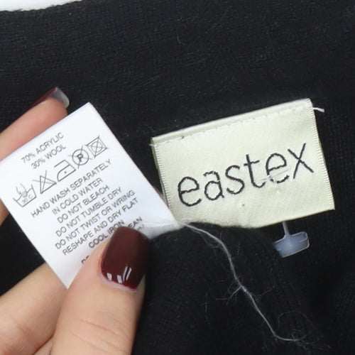 Eastex Women's Black Long Sleeve Embroidered Cardigan Size 14