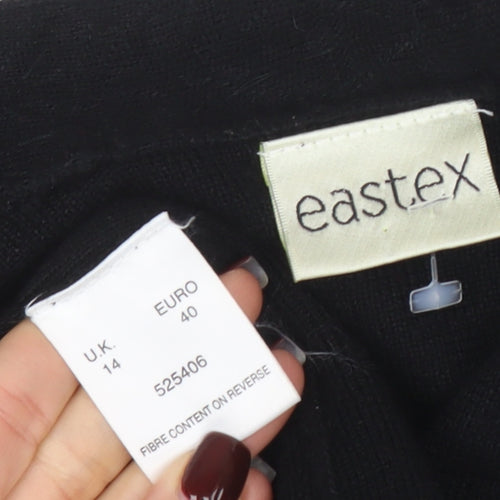 Eastex Women's Black Long Sleeve Embroidered Cardigan Size 14