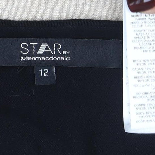 Star by Julien Macdonald Women’s Black Beige Geometric Jumper Size 12