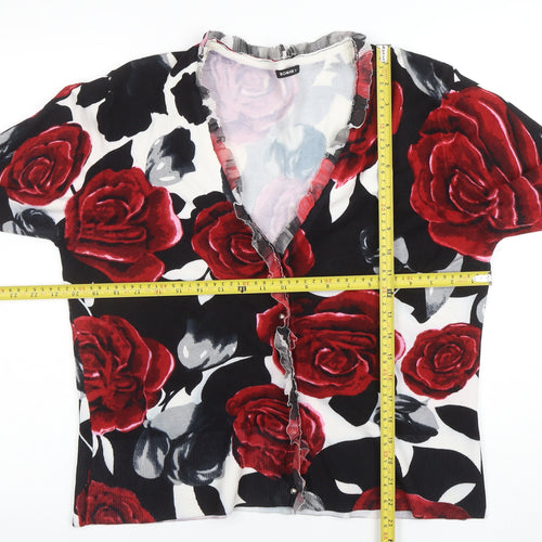 Roman Women’s Multicoloured Floral V-Neck Cardigan Size 20