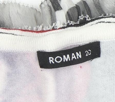 Roman Women’s Multicoloured Floral V-Neck Cardigan Size 20