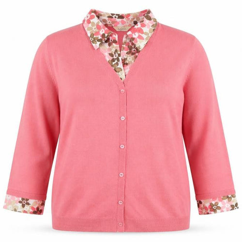 Classics Women Pink V-Neck 3/4 Sleeve Cardigan Size 16