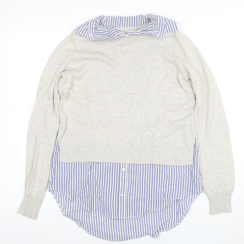 Atmosphere Women’s Beige Collared Pullover Jumper Sweater 2XS