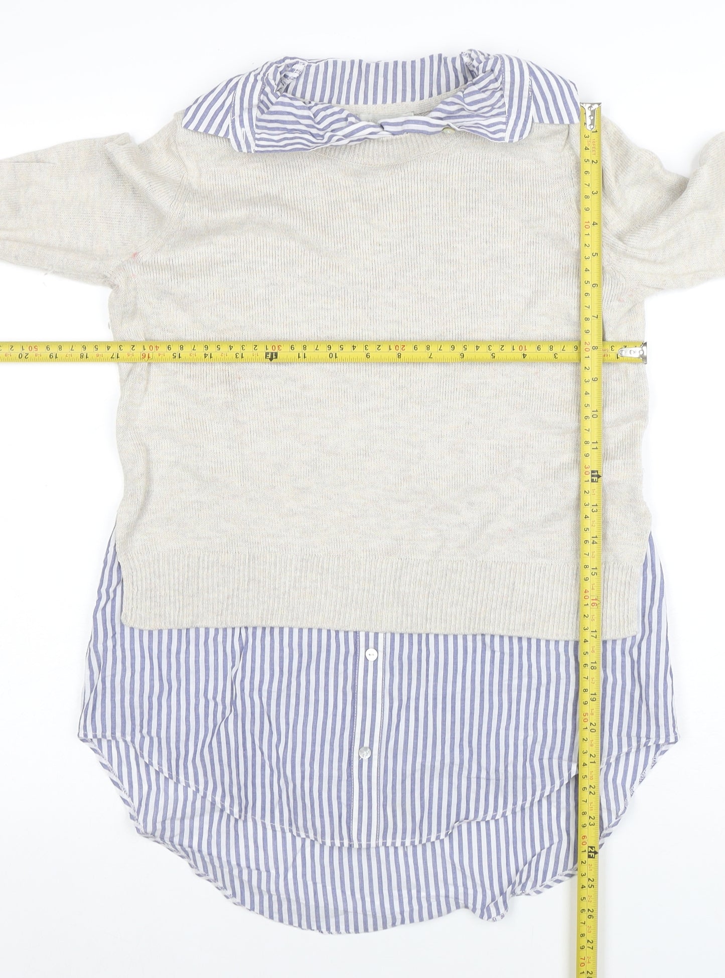 Atmosphere Women’s Beige Collared Pullover Jumper Sweater 2XS