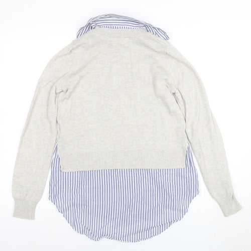 Atmosphere Women’s Beige Collared Pullover Jumper Sweater 2XS