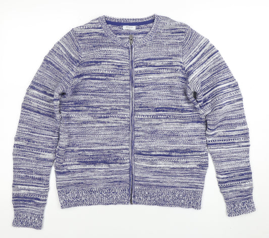Bella di Notte Women's Blue Full Zip Cotton Knit Jumper Size 12