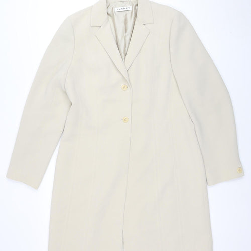 Planet Women's Beige Size 14 Single Breasted Polyester Blazer