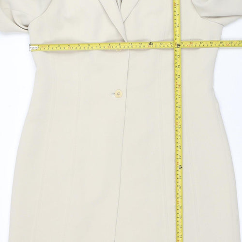 Planet Women's Beige Size 14 Single Breasted Polyester Blazer