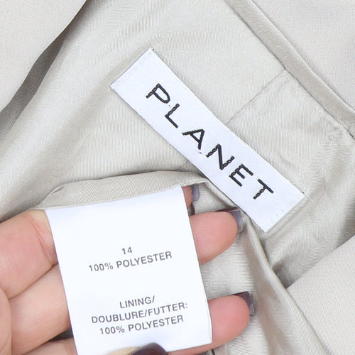 Planet Women's Beige Size 14 Single Breasted Polyester Blazer