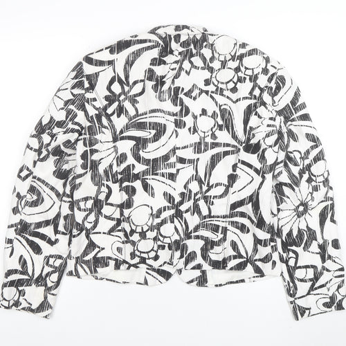 Gerry Weber Women's Black White Floral Blazer UK Size 12