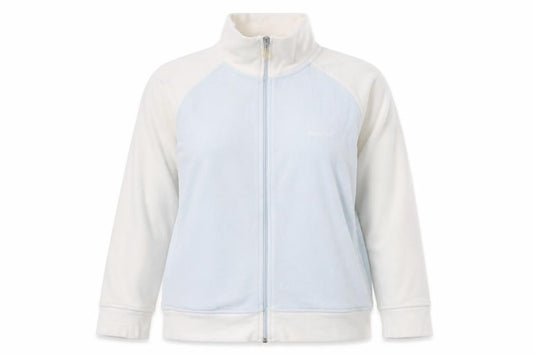 Front view of Reebok Women's Blue Full Zip Fleece Jacket, size 14