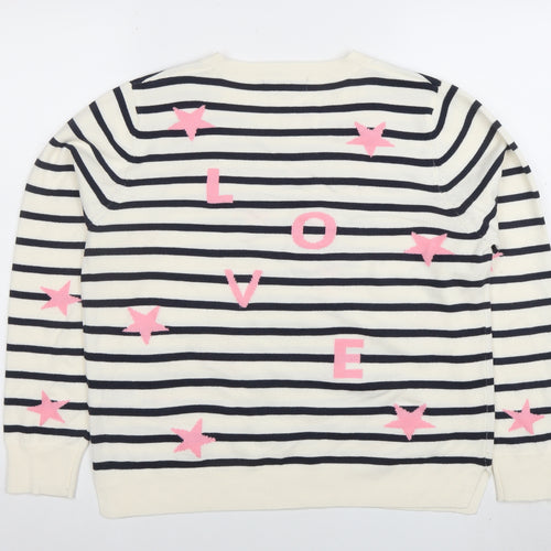 Marks and Spencer Women's Multicoloured Size 16 Striped LOVE Jumper