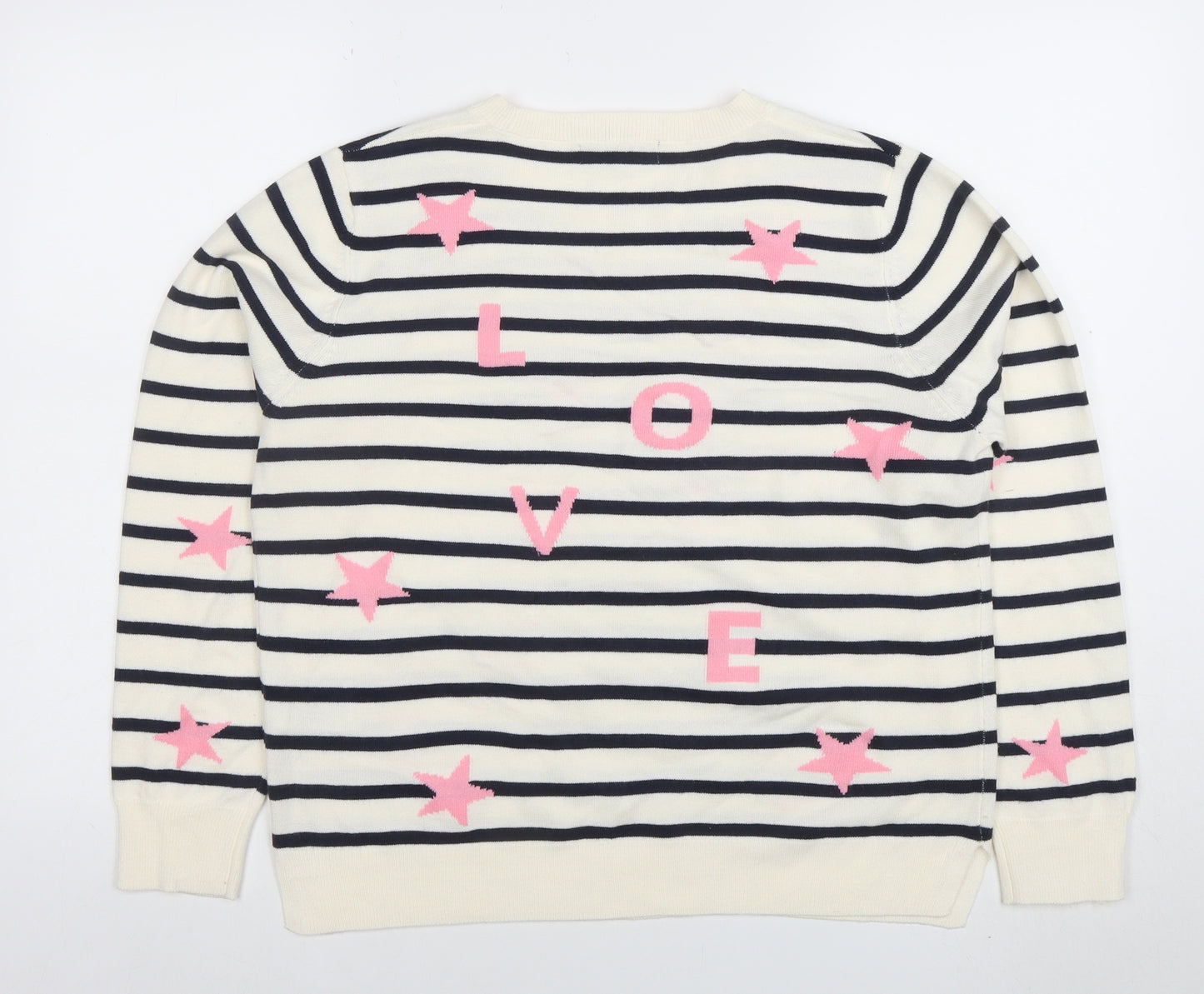 Marks and Spencer Women's Multicoloured Size 16 Striped LOVE Jumper