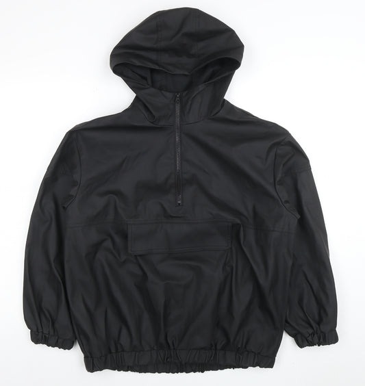 ASOS Womens Black Waterproof Anorak Jacket Size 4 Hooded