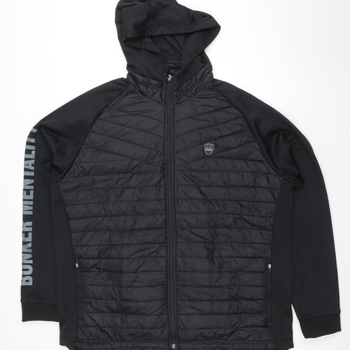Bunker Mentality Men's Black 3XL Hooded Puffer Jacket
