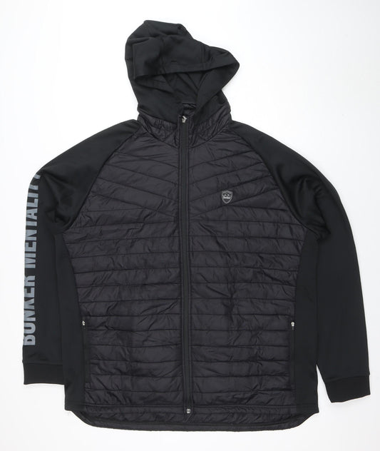Bunker Mentality Men's Black 3XL Hooded Puffer Jacket