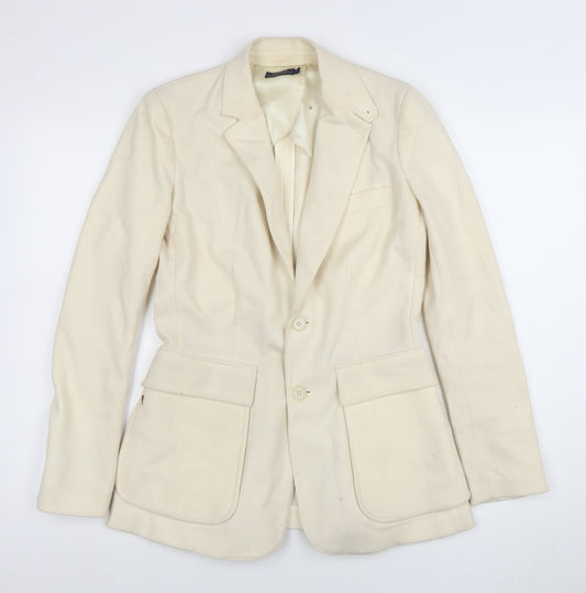 Ralph Lauren Women’s Ivory Wool Blend Two-Button Blazer Size 2