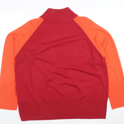 Marks and Spencer Women's Red Roll Neck Acrylic Jumper L