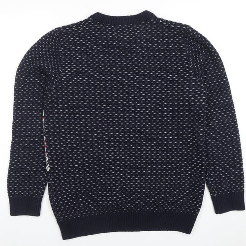 Next Men's Blue Fair Isle Reindeer Christmas Jumper Size M
