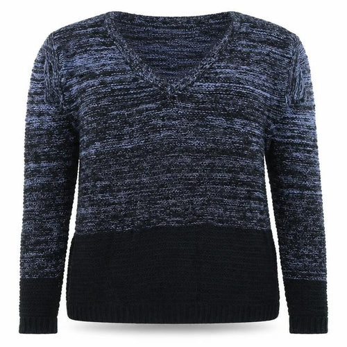Gilly Hicks Women's Blue V-Neck Chunky Knit Jumper Size XS