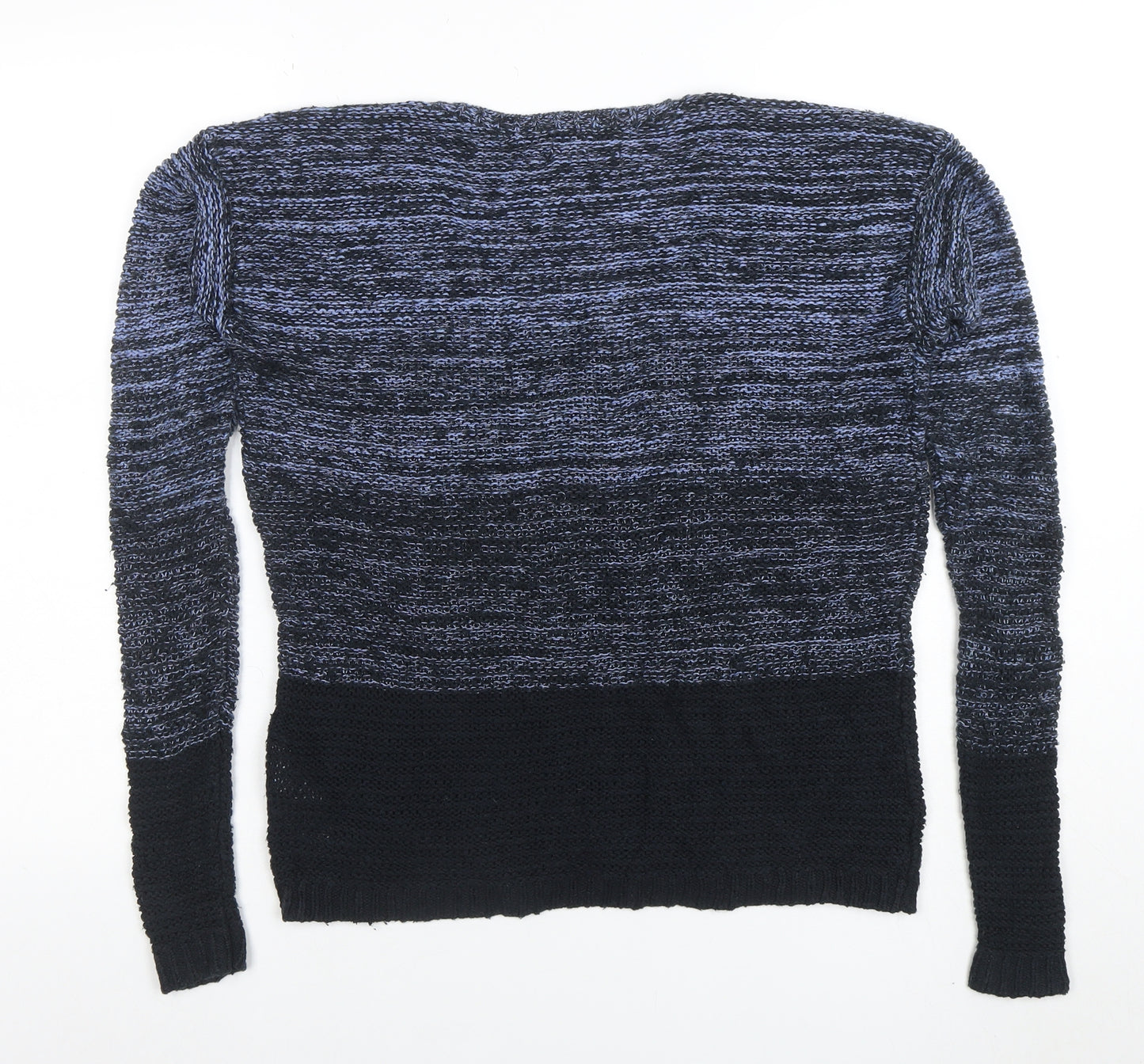 Gilly Hicks Women's Blue V-Neck Chunky Knit Jumper Size XS
