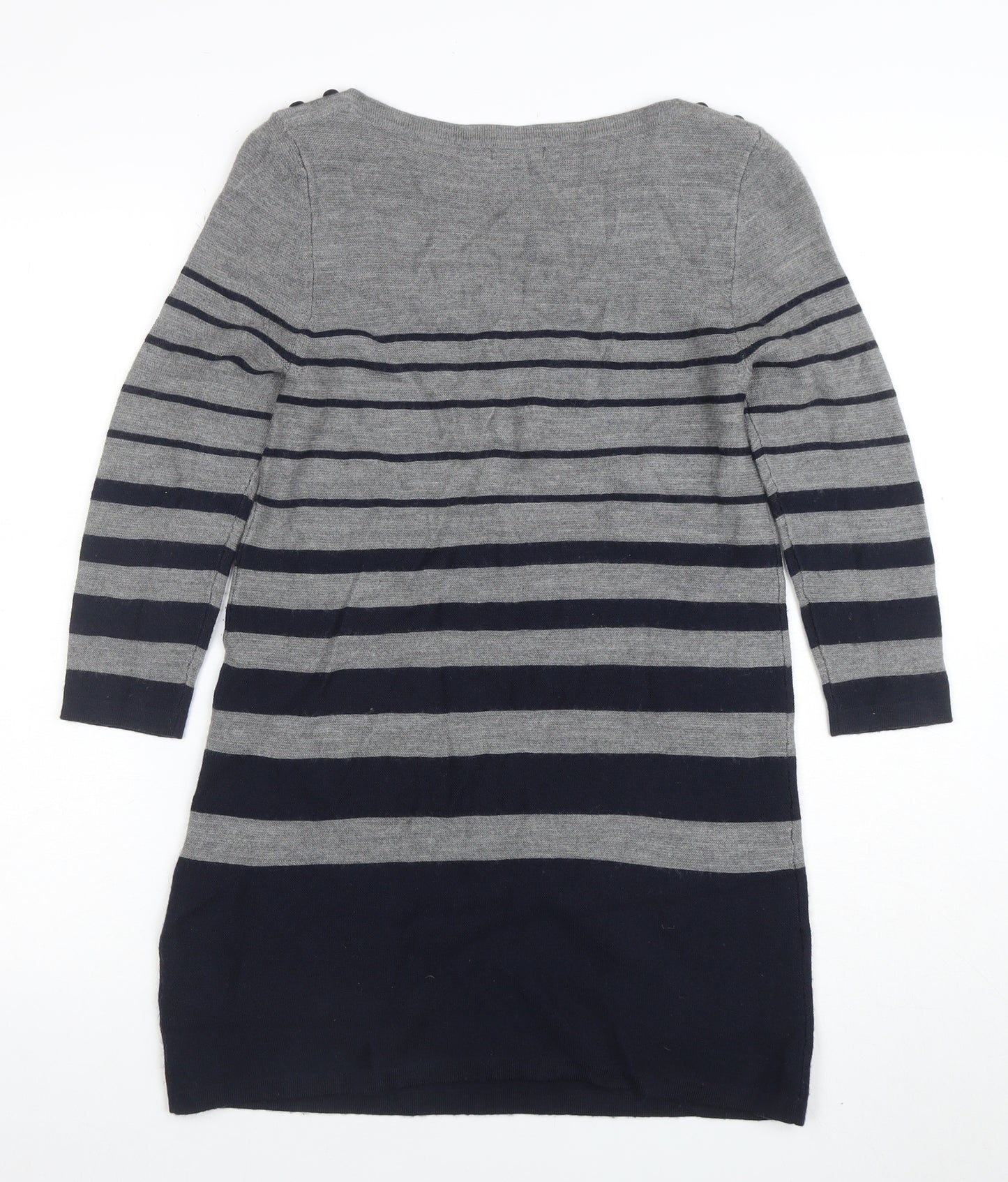 Mercer & Madison Women’s Grey Striped Wool Jumper Dress Size S