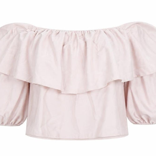 River Island Women’s Pink Off the Shoulder Ruffle Blouse Size 8