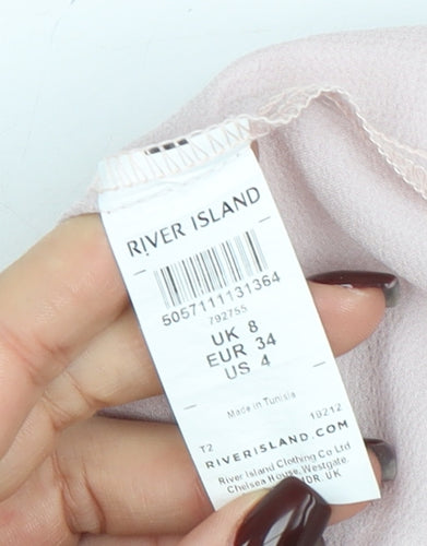 River Island Women’s Pink Off the Shoulder Ruffle Blouse Size 8