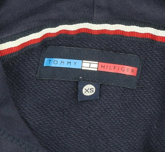 Tommy Hilfiger Womens Navy XS Pullover Hoodie Sweatshirt