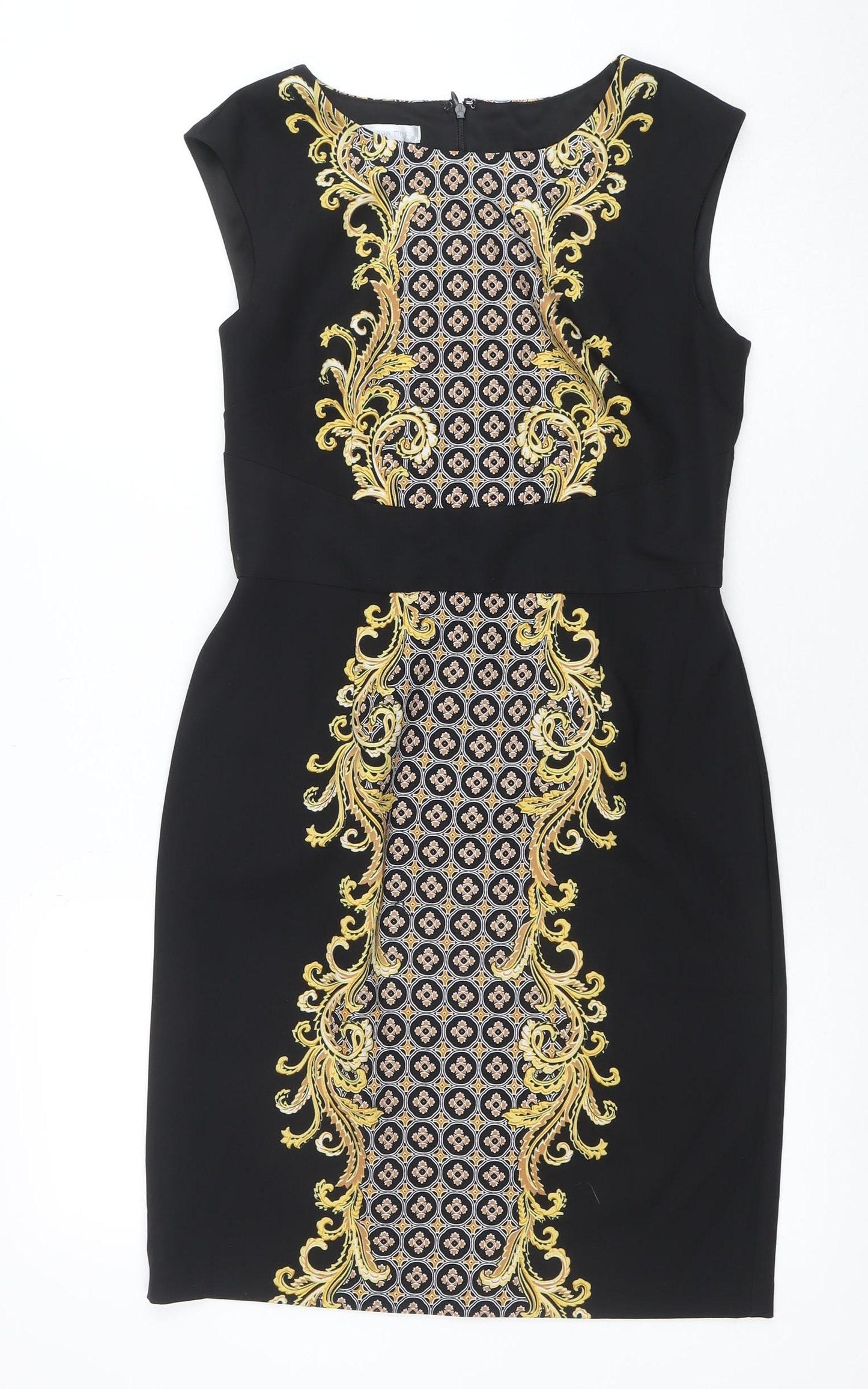 London Times Womens Black Size 10 Sheath Stretch Knee Length Dress