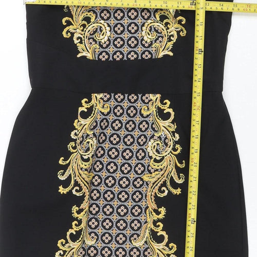 London Times Womens Black Size 10 Sheath Stretch Knee Length Dress