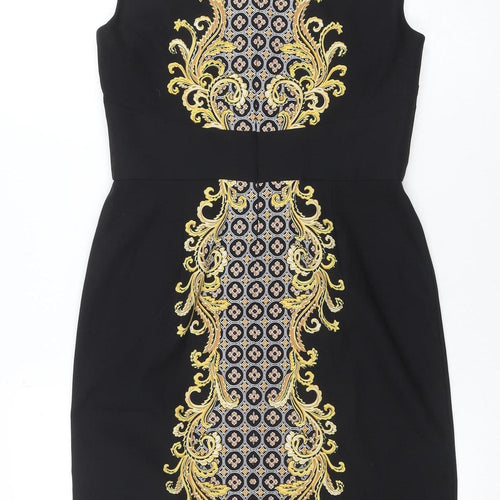 London Times Womens Black Size 10 Sheath Stretch Knee Length Dress