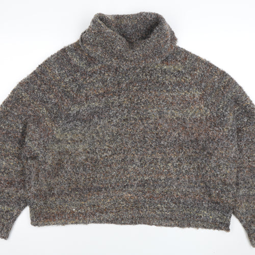Williams Rast Womens Grey Roll Neck Chunky Knit Jumper Size L