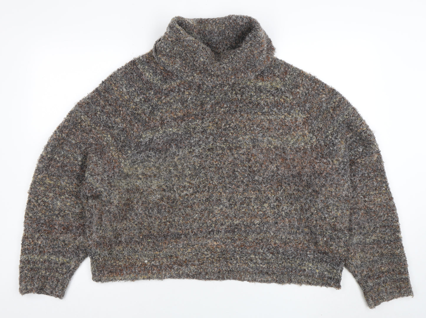 Williams Rast Womens Grey Roll Neck Chunky Knit Jumper Size L