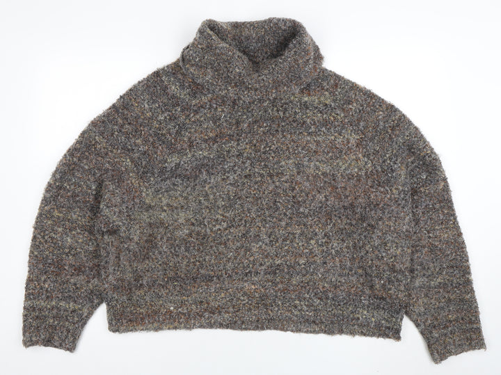 Williams Rast Womens Grey Roll Neck Chunky Knit Jumper Size L