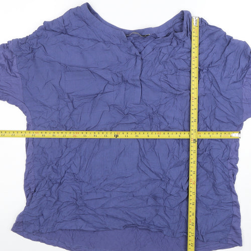 Bonmarche Women's Blue Viscose 3/4 Sleeve Tunic Blouse Size 18