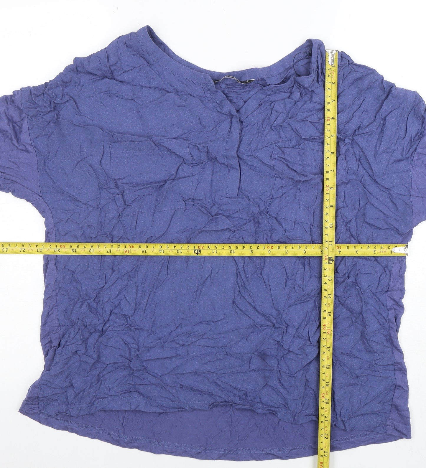 Bonmarche Women's Blue Viscose 3/4 Sleeve Tunic Blouse Size 18