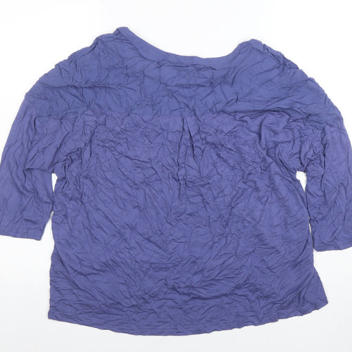 Bonmarche Women's Blue Viscose 3/4 Sleeve Tunic Blouse Size 18