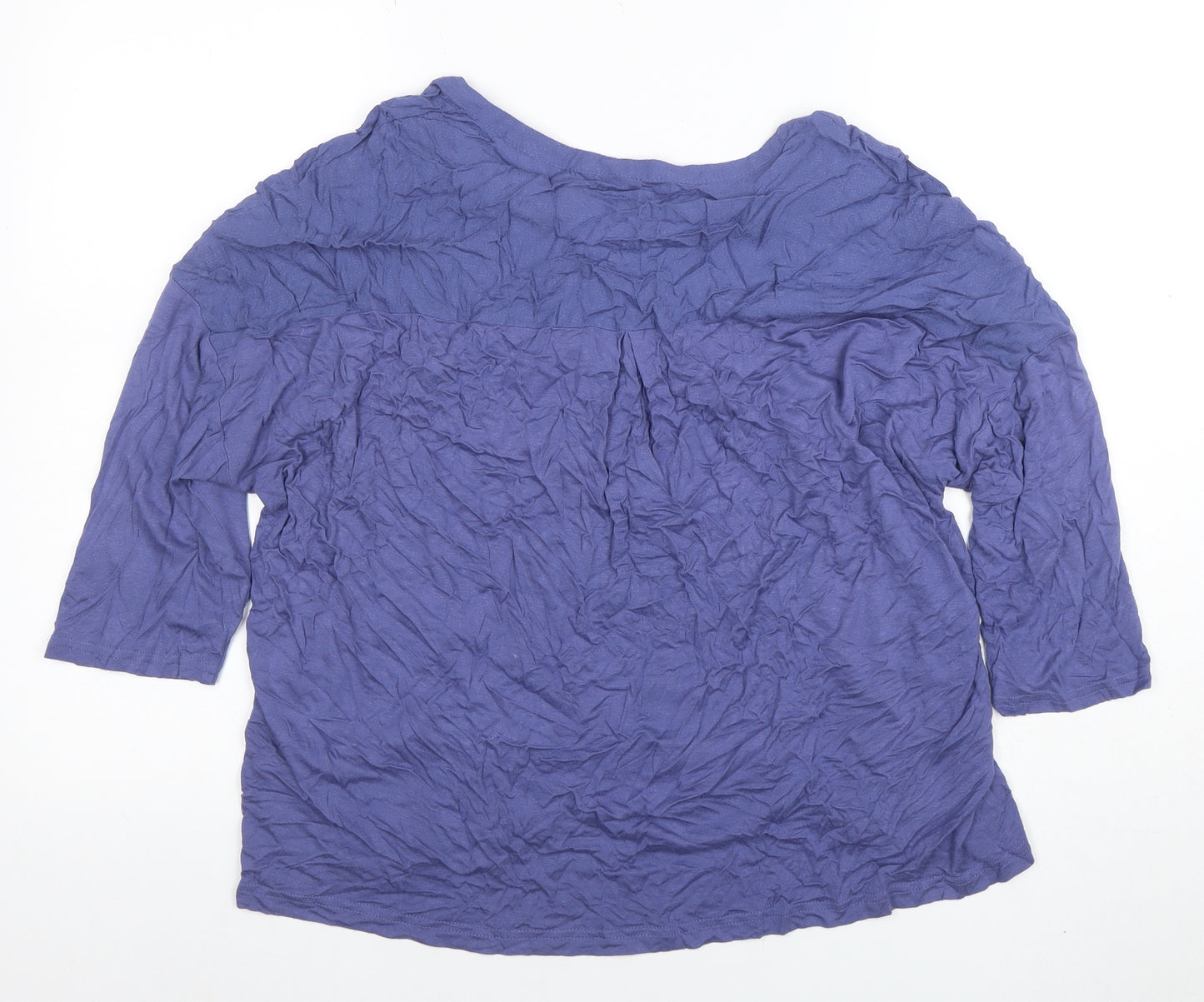 Bonmarche Women's Blue Viscose 3/4 Sleeve Tunic Blouse Size 18