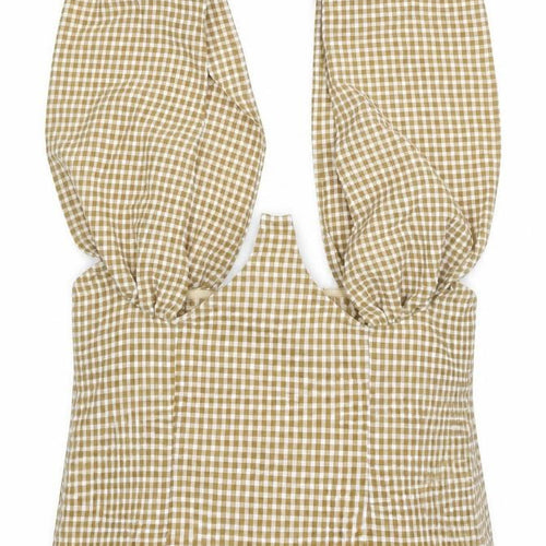 PrettyLittleThing Women’s Brown Check Cropped Blouse UK 10